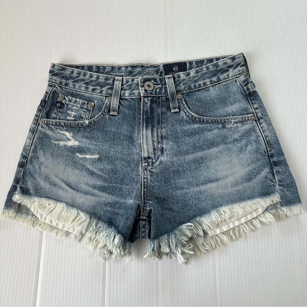 AG Adriano Goldschmidt The Sadie High Rise Blue Denim Shorts NWOT, 24